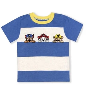 Paw Patrol 18M Jungen blau & weiß gestreift Welpe Hund T-Shirt - Bild 1 von 2