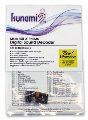 Soundtraxx 884808 | Tsunami2 TSU-21PNEM8 Sound Decoder | 8 Function | Steam-2 - Image 1 of 3