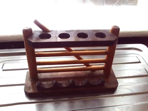 Vintage Novelty Fence Made Of Oak Wood Four Pipe Rack / Stand - Picture 1 of 2