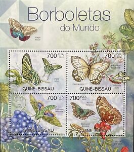 GUINEA BISSAU BUTTERFLIES OF THE WORLD STAMPS '12 MNH WILDLIFE INSECT BUTTERFLY