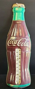 Coca-Cola Coke Vintage Original Bottle Sign ROBERTSON Thermometer  - Picture 1 of 6