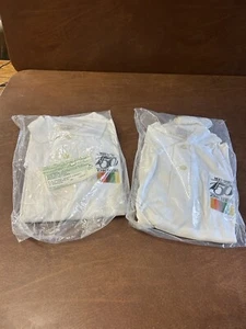 2 Vintage John Deere 150 Years White Polo Shirts Medium Size New Old Stock WOW - Picture 1 of 17