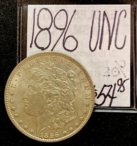 1896  MORGAN SILVER DOLLAR $1 COIN. (UNC) UNCIRCULATED CONDITION. ENN COINS - Picture 1 of 3