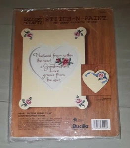 Bucilla Stitch N Paint Heart Picture Frame cross stitch kit SEALED NEW Crafts - Picture 1 of 2