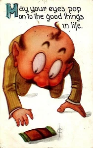 Humor, "May Your Eyes Pop..." Signed F.A. Moss, Postmarked 1912 Barry, MN - Imagen 1 de 2
