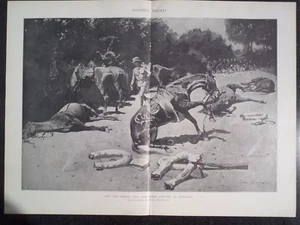 Santiago Cile Cavalli Morti per Paese Frederic Remington Harper's Weekly 1899 - Foto 1 di 1
