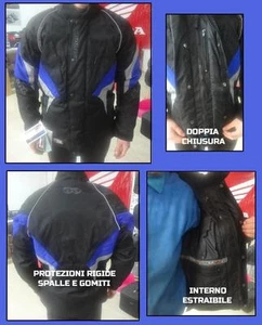 Giacca Giubbino Moto Scooter tessuto cordura tipo SPYKE SPOOL nero blue tg.S - Picture 1 of 1