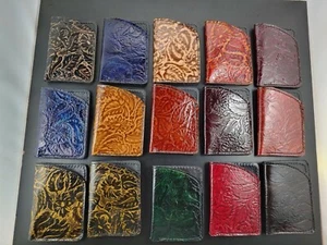 NUEVO Hecho a Mano Delgado Minimalista COMPLETO COLOR Cuero Cartera Bolsillo Frontal Micro Cartera - Imagen 1 de 40