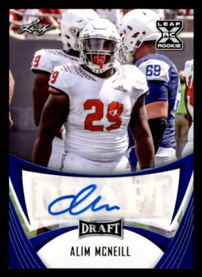 2021 Leaf Draft AUTO Blue #BAAM1 Alim McNeill (ref 225058) - Image 1 of 2