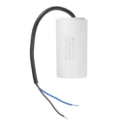 CBB60 Run Capacitor 100uF 250V AC 2 Wires 50/60Hz Cylinder 93x49mm White - Image 1 of 4