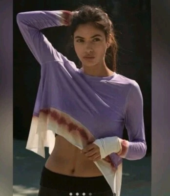 Free People Active Tempo 长袖 Ombré 不对称上衣 尺寸 Xs 全新 — 第 1/4 张图片