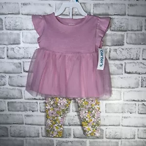 Carters Baby Girls 2 piezas. Conjunto Leggings Vestido Manga Corta 24 Meses Nuevo Con Etiquetas - Imagen 1 de 6