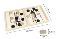 Wooden Table Hockey Fast Sling Puck Game Interactive Chess Toy Parent-child Game