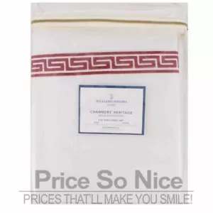 Williams Sonoma Chambers Hertigate griechische Schlüsselbettwäsche rot kal König Lakenset - Bild 1 von 2