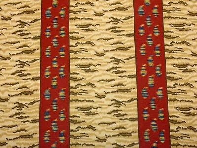 LEE JOFA TIGER PAISLEY CLAY RED STRIPED MADE IN ITALY LINEN FABRIC BY YARD 54"W - Image 1 of 4