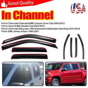 For Chevy Silverado GMC Sierra Window Visors Sun Rain Guard Deflector In Channel - Picture 1 of 20