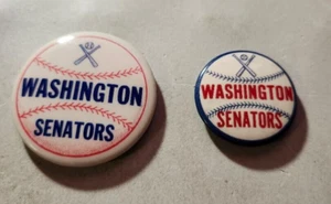 De colección - Botones Pinback de los Senadores de Washington MLB (juego de 2 piezas) tamaño 1-3/4" y 1-1/4" - Imagen 1 de 5