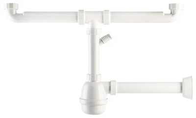 SIFONE FIASCO OMP 6208.744.5 IN ABS BIANCO PER LAVELLO A 2 BACINELLE - Immagine 1 di 3