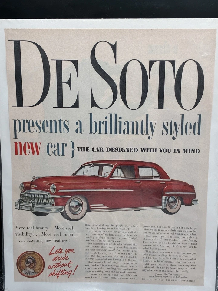 Vintage 1949 DeSoto Designed With You In Mind ad - Image 1 of 1