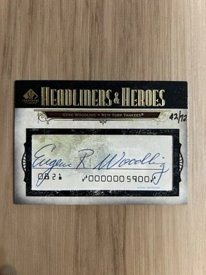 2008 SP Legendary Cuts Headliners and Heroes  Gene Woodling Cut Auto 42/72 - Image 1 of 2