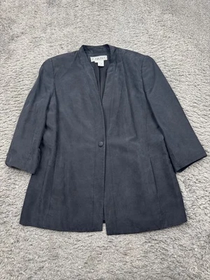 Carlisle Jacket Women 12 Black Silk 3/4 Sleeve Career Casual Blazer Office Coat - Image 1 of 4
