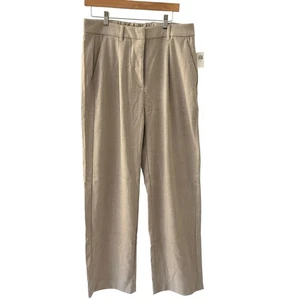 Old Navy hellgraue Tweed-Hose plissiert elastischer Bund weites Bein Größe L Tall neu mit Etikett - Bild 1 von 9