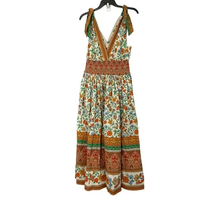 Vestido midi Shoshanna marfil floral algodón Bree - 6 Foto 1 de 4