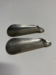 Bostonians Vintage Small Metal Silver Shoe Horn 3 1/2" Advertising Shoes For Men - Picture 1 of 5