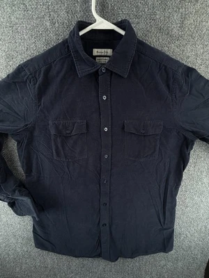Camisa Massimo Dutti Pana Azul Abotonada Bolsillos Mejor Tela Mediana Hombres Foto 1 de 4