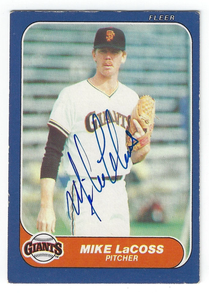 MIKE LaCOSS SAN FRANCISCO GIANTS SIGNED 1986 CARD CINCINNATI REDS ROYALS ASTROS - Image 1 of 1