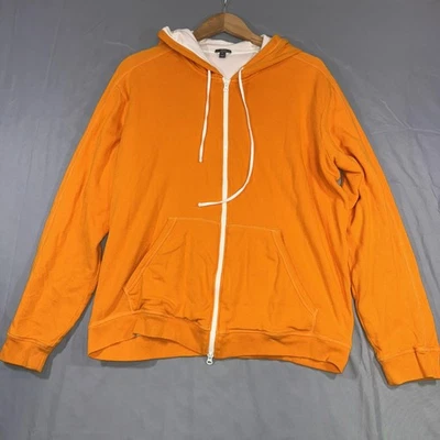Vince Hoodie Sweatshirt Mens XL Orange Full Zip Waffle Knit Cotton Lightweight - Image 1 of 4