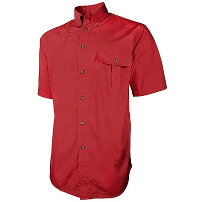 Beretta TM SS Red Shooting Shirt Medium Cotton Quilted Patch LU162075610337M - Image 1 of 2