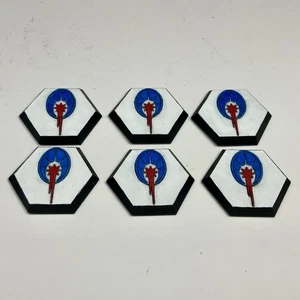 6 Battletech Painted Hex Bases 3D Printed Resin Base - Comstar Raised Emblem - Picture 1 of 4