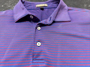 Camisa polo de golf Peter Millar para hombre SS L a rayas comodidad de verano - Imagen 1 de 12