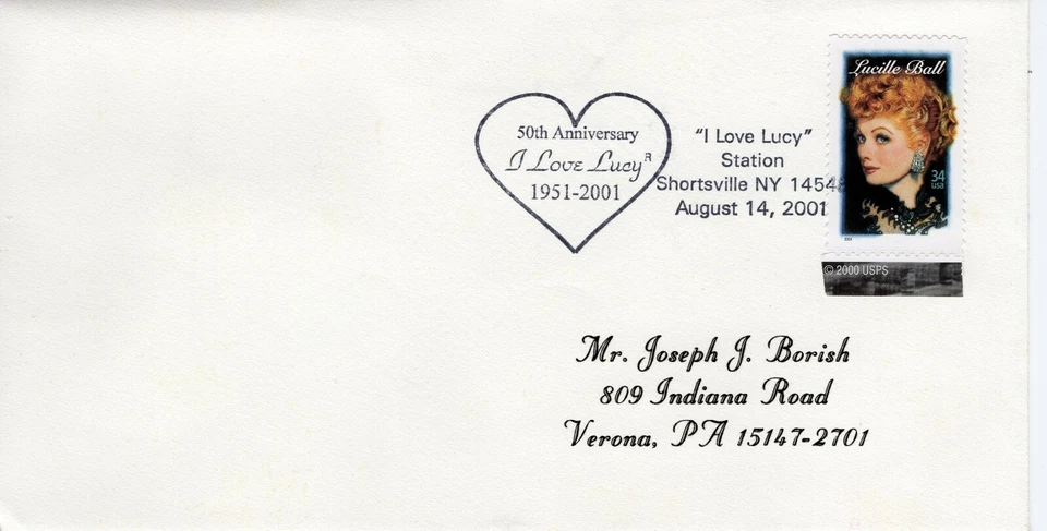 30TH ANNIVERSARY I LOVE LUCY, SHORTSVILLE, NY  2001   FDC8740 - Image 1 of 1