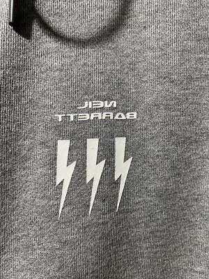 Neil Barrett Triple Lightning Bolt Hecho en Italia Gris Pullover Sudadera con Capucha MEDIANO Foto 1 de 4