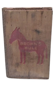 Caja de tabaco vintage Brown's Mule Winston Salem NC Nº de fábrica 256 - Imagen 1 de 5