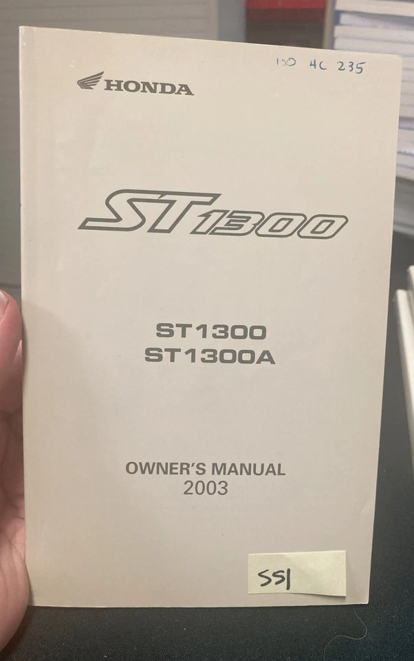 OEM HONDA 2003 ST1300  ST1300A OWNER'S MANUAL - Image 1 of 1