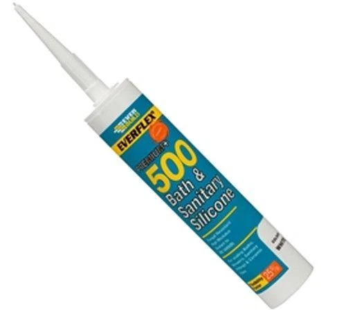12X EVERFLEX 500 BATH AND SANITARY SILICONE EVERBUILD SEALANT ANTI-FUNGAL MOULD
