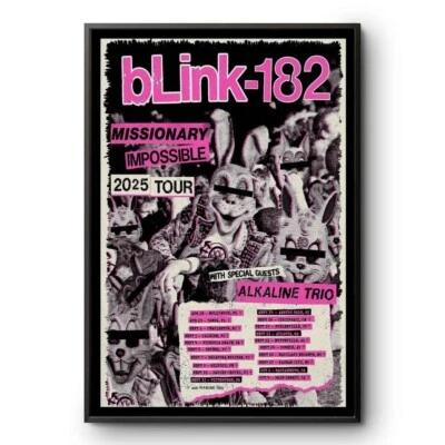 NEW Poster Blink-182 Missionary Impossible 2025 Tour, Music Poster Wall Decor - Image 1 of 4