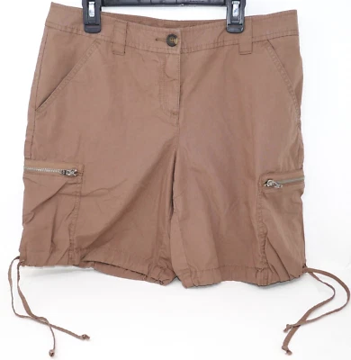 Victoria Secret's London Jean Chino Shorts with Side Zip Pockets Size 8 ~ Brown - Image 1 of 4