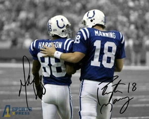 Peyton Manning Marvin Harrison Indianapolis Colts Signed Photo Autograph Print - Picture 1 of 6