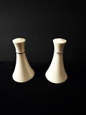 Lenox China Baronet Salt & Pepper Shaker Set Platinum Trim Ivory Porcelain USA