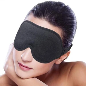 Máscara de ojos de seda 3D viaje dormir suave acolchada sombra cubierta descanso relajar venda para los ojos - Imagen 1 de 11