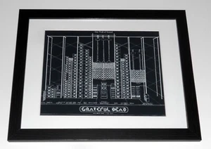 Black Framed WALL OF SOUND Grateful Dead '74 Speaker Schematic Poster, 23" x 20" - Picture 1 of 3