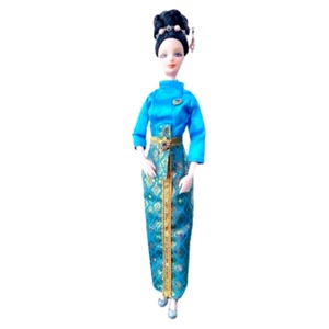 Dress Barbie Ligth Biue Thainational Handmade Doll Thai Silkstone Thai Dress Siz - Picture 1 of 5