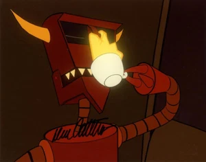 FOTO FIRMADA POR DAN CASTELLANETA 8x10 el robot voz del diablo futurama beckett bas - Imagen 1 de 2