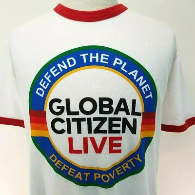 AVIATOR NATION Ringer T-shirt GLOBAL CITIZEN LIVE Graphic USA Unisex L VEUC * Foto 1 de 4