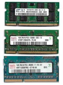 5 Pieces PC2-5300S & 1 Piece PC3-8500S SoDIMM (1 Gb ea.) Total 6 GB - Picture 1 of 1