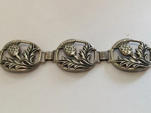 Schönes Sterling Silber Armband mit Klettenblume, gemarkt, 7,5"L - Bild 1 von 9